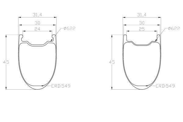 Road Bike Rims Outer Width 30mm